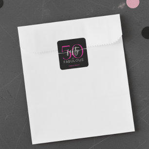 Sticker Carré Moderne Minimaliste Rose Cinquante Fantastique Ann