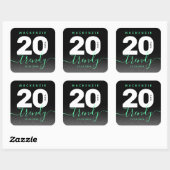 Sticker Carré Moderne Mint Green 20 et tendance (Feuille)