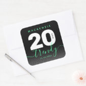 Sticker Carré Moderne Mint Green 20 et tendance (Enveloppe)