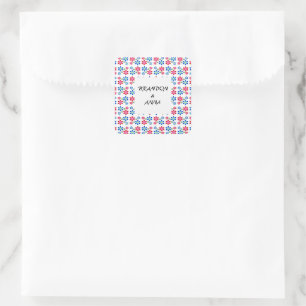 Sticker Carré Moderne motif de mariage floral vibrant Power,