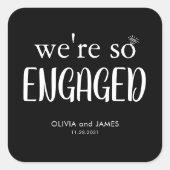 Sticker Carré Moderne nous sommes tellement engagés Fiançailles (Devant)