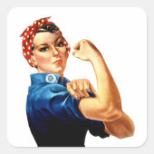 Sticker Carré Moderne Rosie le Riveter (Devant)