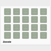 Sticker Carré Moderne Sage Vert Forme Minimal Mariage (Feuille)