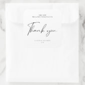 Sticker Carré Moderne Script Merci mariage Favoriser bougie (Sac)