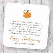 Sticker Carré Moderne Simple Citrouille d'automne Thanksgiving