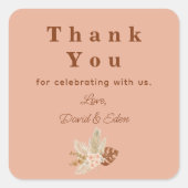 Sticker Carré Moderne simple Merci Merci Mariage (Devant)