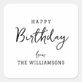 Sticker Carré Moderne simple Preppy Happy Anniversaire Salutatio (Devant)