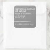 Sticker Carré Moderne Style simple Gris Kraft papier bougie Étiq (Sac)