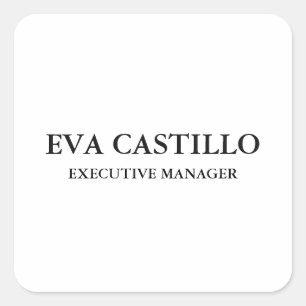 Sticker Carré Moderne tendance Elégant Simple White Manager