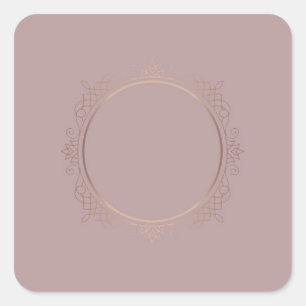 Sticker Carré Moderne Tendance Rose Or Modèle Vierge Ajouter Tex