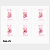 Sticker Carré Moderne Vous Flamazirez Beauté Flamant rose rose (Feuille)