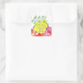 Sticker Carré Modification de la conception florale de l'autocol (Sac)