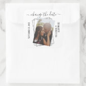 Sticker Carré Modifier Le Mariage De Photo De La Typographie Dat (Sac)