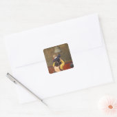 Sticker Carré Moine bouddhiste tibétain levant un garçon pour so (Enveloppe)