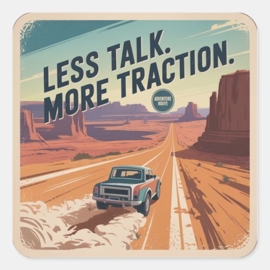 Sticker Carré Moins de parole. Plus d'élan (Devant)