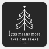 Sticker Carré Moins signifie plus pour Noël (Devant)