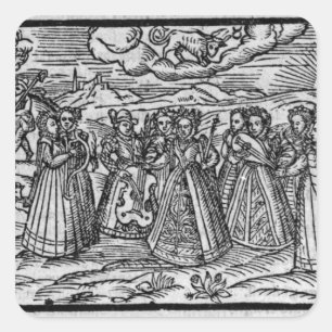 Sticker Carré Mois d'avril, à partir de 'The Shepheardes Calende