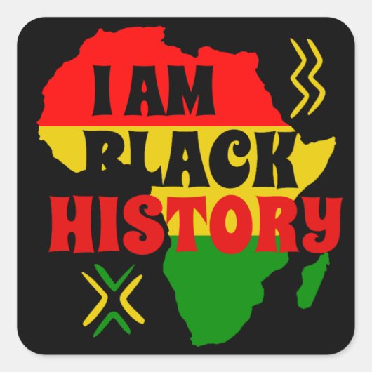 Sticker Carré Mois de l'histoire des Noirs, Afro-Américains (Devant)
