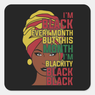 Sticker Carré Mois de l'histoire noire Femme noire Afro