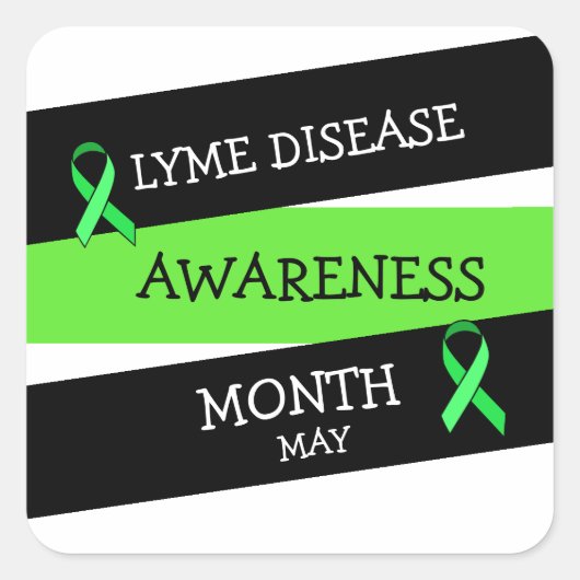 Sticker Carré Mois de sensibilisation à la maladie de Lyme Stick (Devant)
