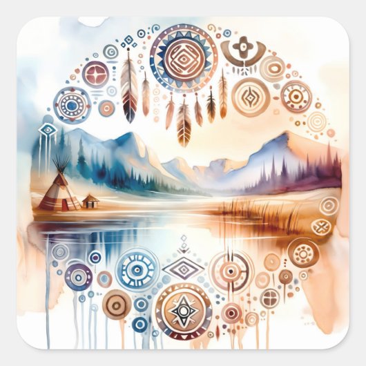 Sticker Carré Mois du patrimoine amérindien (Devant)