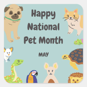 Sticker Carré Mois national des animaux