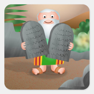 Sticker Carré Moïse et les dix commandements L'histoire de la Bi