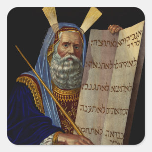 Sticker Carré Moïse prophète avec les Tables de la Loi 