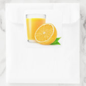 Sticker Carré Moitié d'orange et verre de jus (Sac)