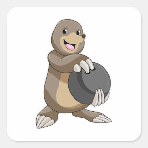 Sticker Carré Mole à Bowling avec Bowling balle