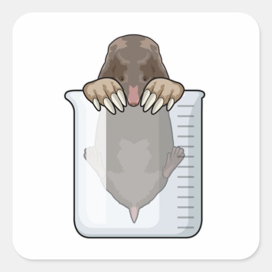 Sticker Carré Mole avec tasse de mesure (Devant)