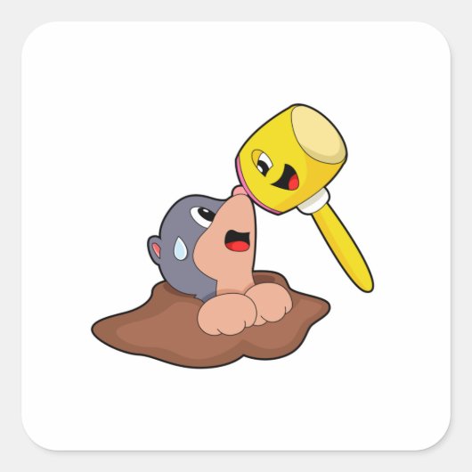Sticker Carré Mole Hammer (Devant)