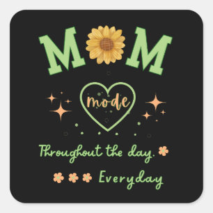 Sticker Carré MOM mode jusqu'à la journée de la fête des mères