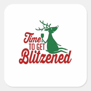 Sticker Carré Moment de se faire Blitzener Noël Renne 