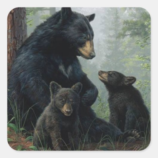 Sticker Carré Momma Bear (Devant)