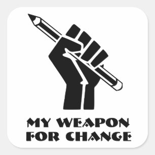 Sticker Carré Mon arme pour le changement