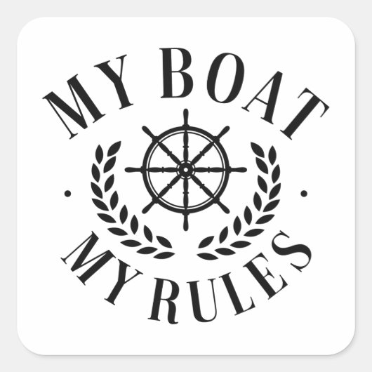 Sticker Carré Mon bateau mes règles (Devant)