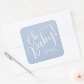 Sticker Carré Mon bébé ! Baby shower garçon bleu (Enveloppe)
