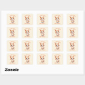 Sticker Carré Mon Chat Appelle Un Chat Orange Cute (Feuille)