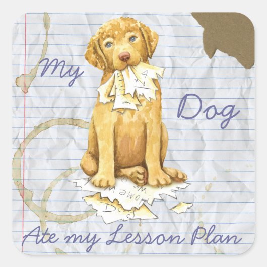 Sticker Carré Mon Chessie Mangé Mon plan de leçon (Devant)