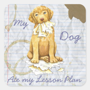 Sticker Carré Mon Chessie Mangé Mon plan de leçon