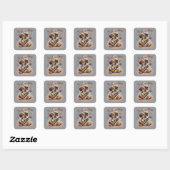 Sticker Carré Mon Chien A Fleas Ukulele Tuning Chanson (Feuille)