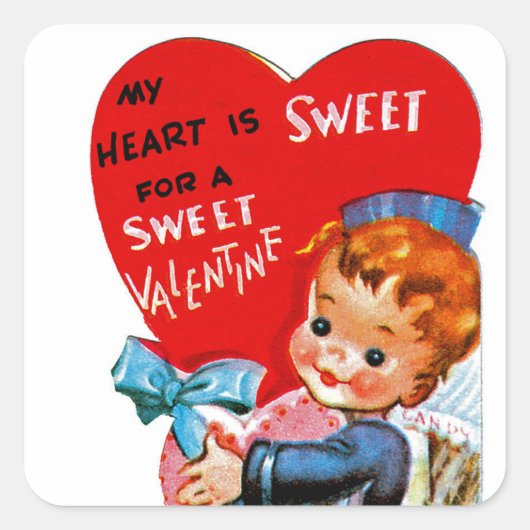 Sticker Carré Mon coeur est doux pour une Saint Valentin douce c (Devant)