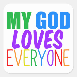 Sticker Carré Mon Dieu aime chacun
