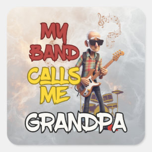 Sticker Carré Mon groupe m'appelle grand-père - Conception de Fê