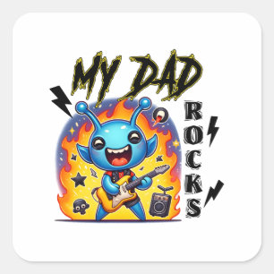 Sticker Carré Mon père Rocks
