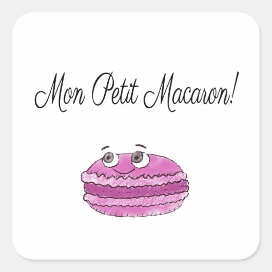 Sticker Carré Mon Petit Macaron (Devant)