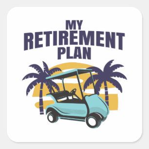 Sticker Carré Mon plan de retraite Golf