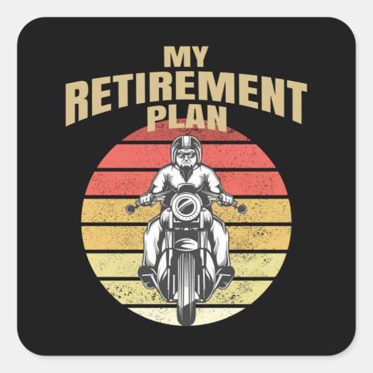Sticker Carré Mon plan de retraite moto (Devant)