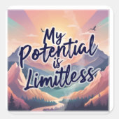 Sticker Carré Mon Potentiel Est Une Affirmation Positive Sans Li (Devant)